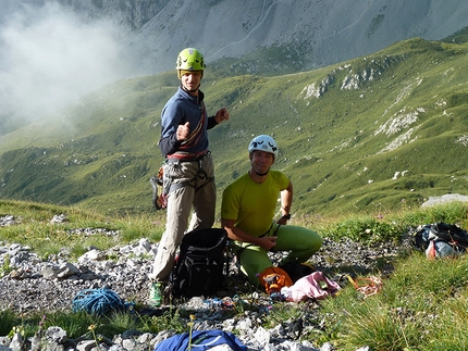 Dall'alba al tramonto, Presolana - Stefano Codazzi and Daniele Natali, ready for the first repeat