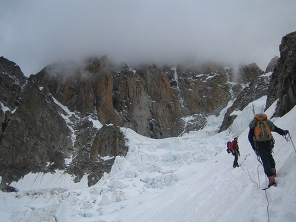 Pilone Centrale del Freney - Monte Bianco - Verso i bivacchi.