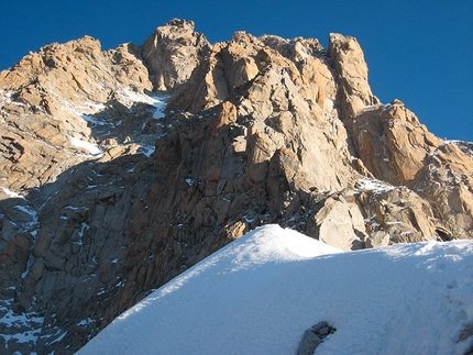 Pilone Centrale del Freney - Monte Bianco - La cresta dell'Innominata e il Pilone Centrale dal Colle Eccles.