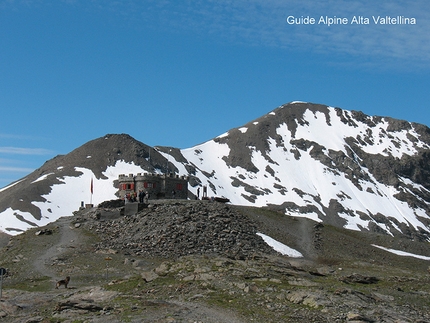 Cima Rosa - Rotlspitz - Il rifugio Garibaldi e il Monte Scorluzzo