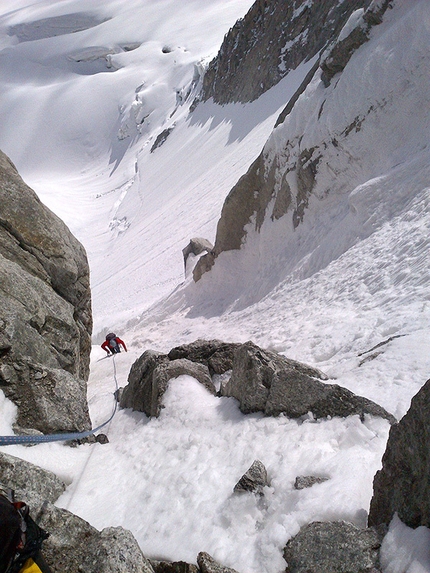 Monte Bianco easy and fast, Nord Tour Ronde, in giornata da Venezia - Nella strozzatura della Nord della Tour Ronde