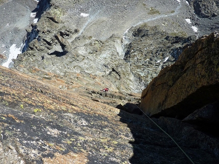 Becco della Tribolazione (Gran Paradiso) - Sulla via Grassi - Re allla parete sud-est del Becco Meridionale della Tribolazione