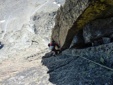 Becco della Tribolazione (Gran Paradiso) - Sulla via Grassi - Re allla parete sud-est del Becco Meridionale della Tribolazione