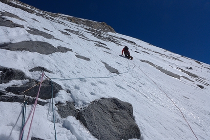 Daniela Teixeira & Paulo Roxo, Kapura South, Nangma Valley - Paulo Roxo il giorno della cima