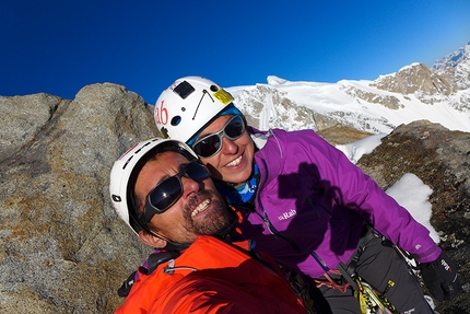 Daniela Teixeira & Paulo Roxo, Kapura South, Nangma Valley - Paulo Roxo and Daniela Teixeira on the summit of Kapura South