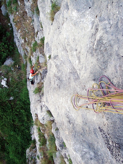 Le Lisce d'Arpe, Monte Alpi - Rocco Caldarola sul 1° tiro