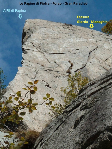 A fil di pagina - Forzo - Gran Paradiso - Via A Fil di Pagina su Le Pagine di Pietra, Forzo, Gran Paradiso