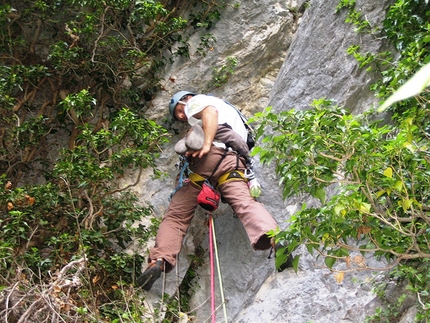 Diedro Maestri - Baldessari, Parete Limarò, Piccolo Dain - Sulla via del Diedro Maestri alla parete del Limarò, Piccolo Dain, Valle del Sarca