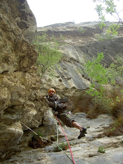 Diedro Maestri - Baldessari, Parete Limarò, Piccolo Dain - Sulla via del Diedro Maestri alla parete del Limarò, Piccolo Dain, Valle del Sarca