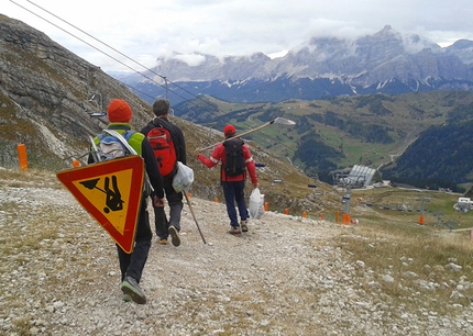 Via Ferrata Piz da Lech - Il lavori di ristrutturazione della Via Ferrata Piz da Lech, estate 2013