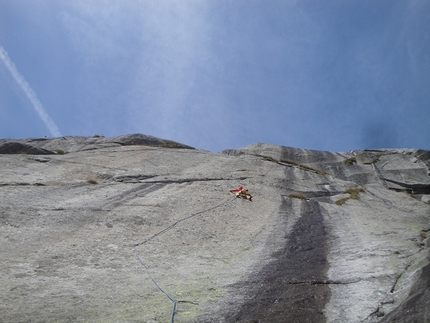 Coster di Cima Poia, Val Adamé - Mille Splendidi Soli (7a, 270m, Sibilla Bariani, Gianni Tomasoni 08/2013).