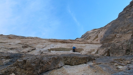 Sass de la Crusc, Dolomites - Josef Hilpold and Ulrich Viertler on Wüstenblume, Sass de la Crus, Dolomites