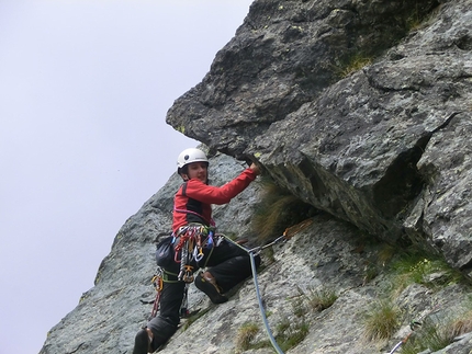 Superdad, Punta Malanotte - Superdad (120m, 5c) di Fabio Ventre & Mauro Ventre, Punta Malanotte, Alpi Cozie