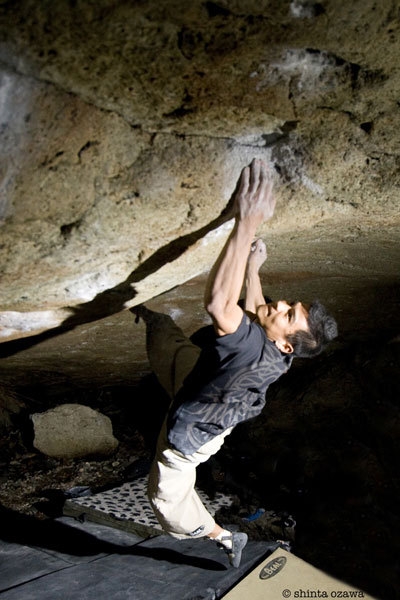 Yuji Hirayama - Yuji Hirayama making the third ascent of Dai Kayamada's Uma Fb 8b+.