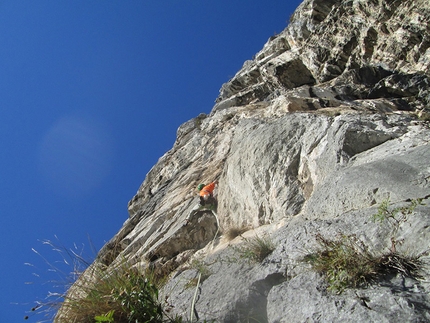 Gogna - Cerruti - Corna di Medale - Sulla via Gogna - Cerruti alla Corna di Medale (Grigne).