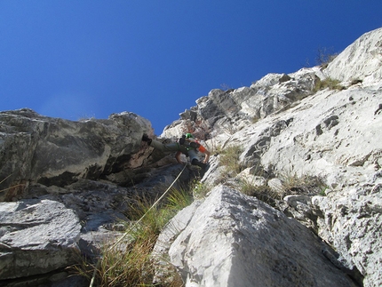 Gogna - Cerruti - Corna di Medale - Sulla via Gogna - Cerruti alla Corna di Medale (Grigne).