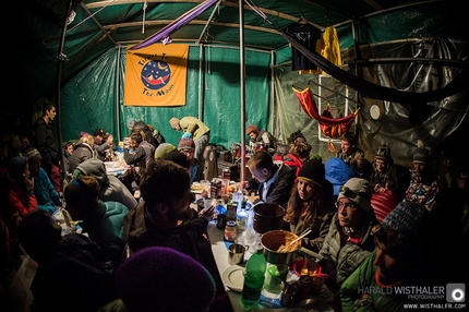 Monte Piana Highline Meeting 2013, Dolomiti - Cena durante il Monte Piana Highline Meeting 2013