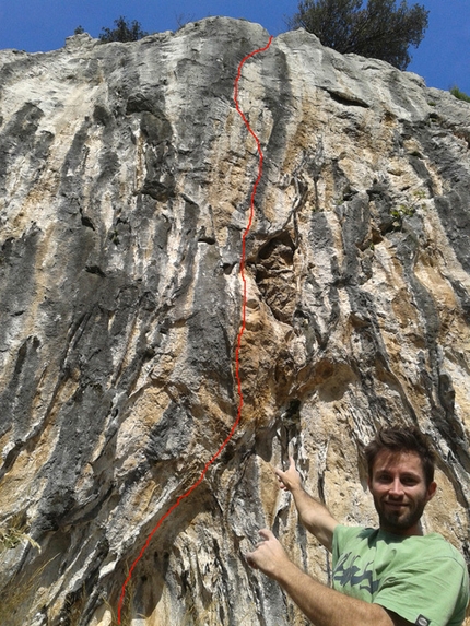 Andrea Polo climbs The Core 8c+ at Medveja in Croatia