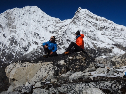 Kang Nachugo Est, Santiago Padros & Domen Kastelic - Santiago Padros and Domen Kastelic during their exploration of the Rolwaling valley