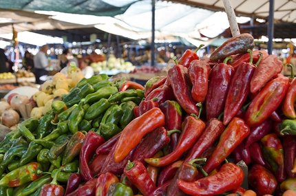 Bouldering at Prilep, Macedonia - Fresh vegetables at the market