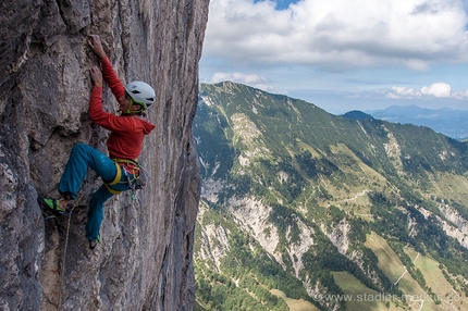 Roland Hemetzberger, Wilder Kaiser - Roland Hemetzberger durante la prima libera della via Scheffler - Siegert, Wilder Kaiser, Austria 09/2013