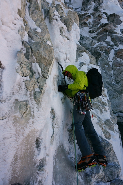 K6, Charakusa Valley, Karakorum, Pakistan - Raphael Slawinski and Ian Welsted during the first ascent of K6 (7040m), Charakusa Valley, Karakorum, 07/2013