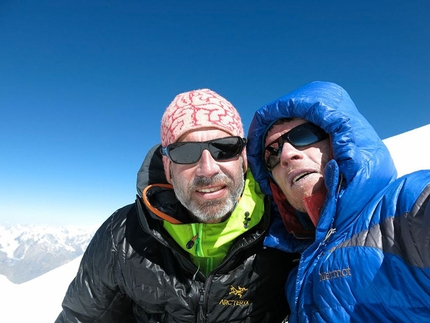 K6, Charakusa Valley, Karakorum, Pakistan - Raphael Slawinski and Ian Welsted during the first ascent of K6 (7040m), Charakusa Valley, Karakorum, 07/2013