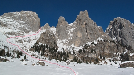 Pale di San Martino, Dolomites - Canale Sant Anna, Pale di San Martino: the line of ascent