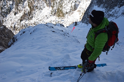 Pale di San Martino, Dolomites - Canale Sant Anna, Pale di San Martino: after the traverse, follow the arrow