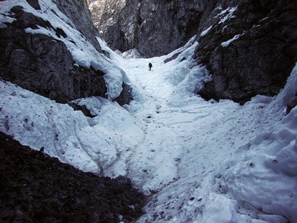 Il Grande salto, Valle Inferno, Majella - Quota 1300m, manca poco al primo salto, la cascata di 18m