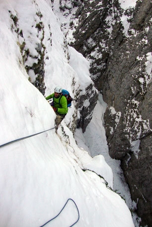 Il Grande salto, Valle Inferno, Majella - Massimo's turn.