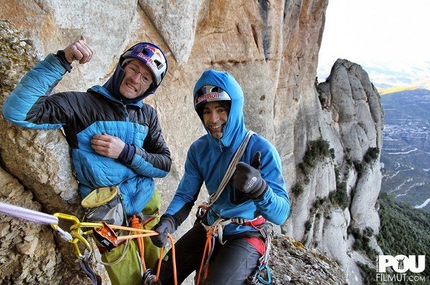 Montserrat, Iker Pou, Eneko Pou - Iker Pou and his brother Eneko on the route La Tarragó at Montserrat