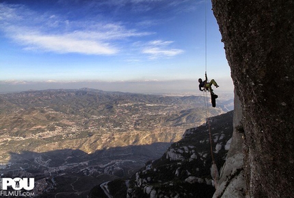 Montserrat, Iker Pou, Eneko Pou - Iker Pou on the route La Tarragó at Montserrat, Spain