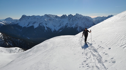 Scialpinismo in Val Visdende, Alpi Carniche - Scialpinismo in Val Visdende: Cima Manzon, verso la cima