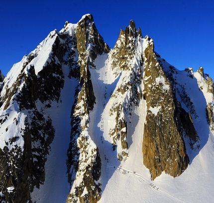 Tris Rotondo, Val Bedretto, San Gottardo - Tris Rotondo: the exit up the Fiamma gully