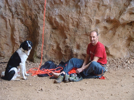 Fabrizio Peri - Fabrizio Peri dopo la ripetizione di Grandi Gesti 9a, Grotta dell’Aeronauta, Sperlonga.