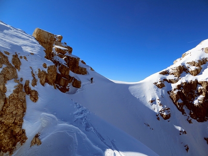 Pelmetto, Dolomiti - Prima discesa del Pelmetto, Francesco Vascellari e Loris De Barba, marzo 2013