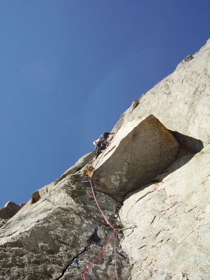 Le demon du Midì - P.ta Grassi, Mont Blanc - E. Bonino on the third pitch