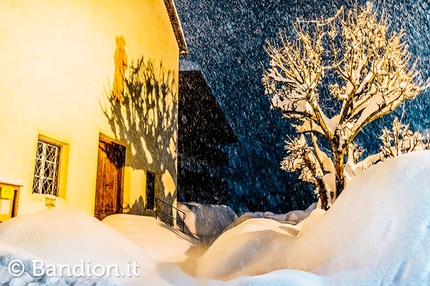 Deer seek shelter in a barn in Cortina, the video by Diego Gaspari Bandion