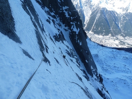 Fancy of Peckers, Col du Peigne, Monte Bianco - Gianluca Cavalli sui tiri intermedi