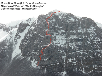 Monte Bove Nord e la ripetizione invernale della Via Alletto - Consiglio