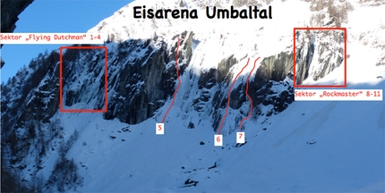 Eisarena Umbaltal, Austria - Eisarena Umbaltal: i tre settori Flying Dutchman, Umbaltaler e Rockmaster