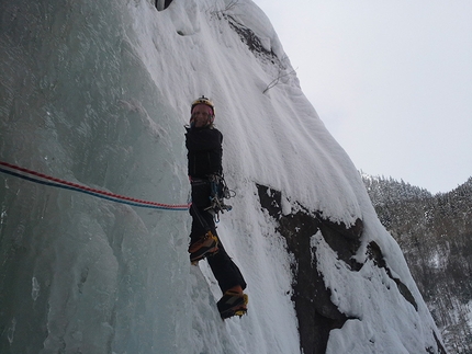 Norvegia 2014 - Cascate di ghiaccio in Norvegia: Claudio Battezzati sul terzo tiro di Sabotor fossen