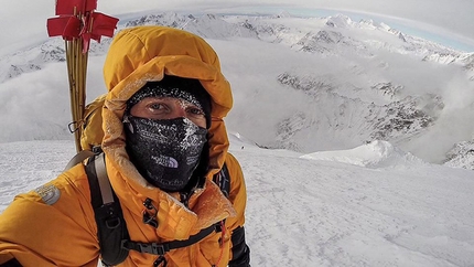 Nanga Parbat d'inverno - David Göttler, autoscatto tra C3 e C4, a circa 6800m