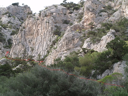 Arrampicare in Sardegna news #9 - Schizzo falesia Le tante primavere (Margheddie)