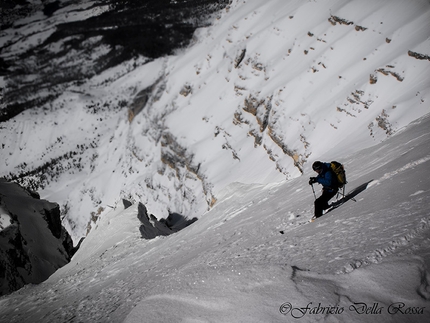 Conturines Parete Ovest, Dolomiti - Manuel Nocker durante la discesa della Parete Ovest delle Conturines, Dolomiti