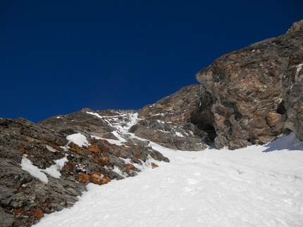 Banana Sprint, Grandes Murailles - Roberto Ferraris and François Cazzanelli during the first ascent of Banana Sprint, SE Face of Grandes Murailles