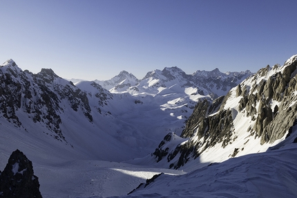 Oronaye parete nord - Il calar del sole visto dal colle