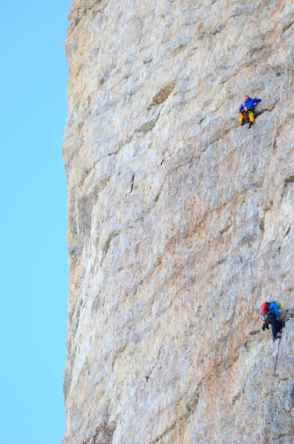 Tre Cime di Lavaredo, Dolomites - Ueli Steck & Michi Wohlleben: Cassin, Cima Ovest