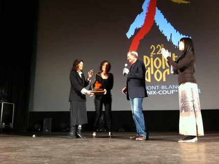 Piolets d'Or 2014 - John Roskelley receiving the 
